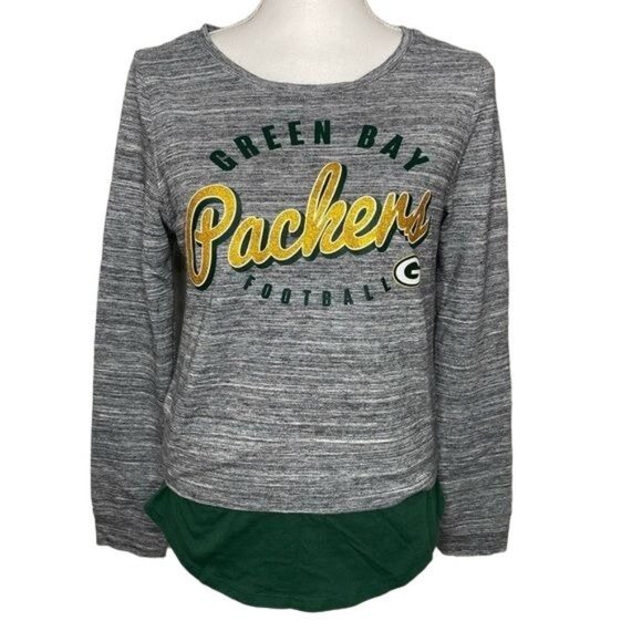 Greenbay Packers ladies juniors long sleeve top official NFL apparel size 7/8 - Picture 1 of 11